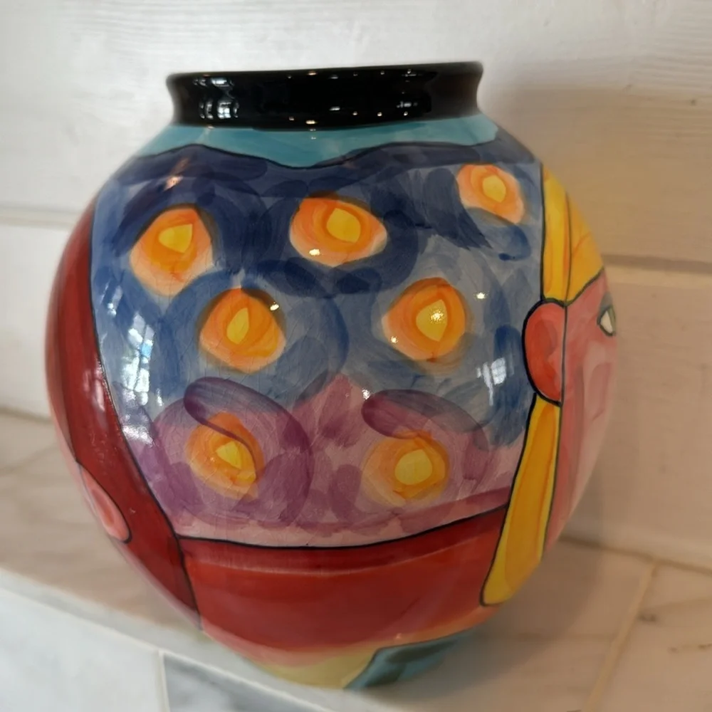Denise Ford By Ganz Bella Casa Ladies Faces Ceramic Vase NWT